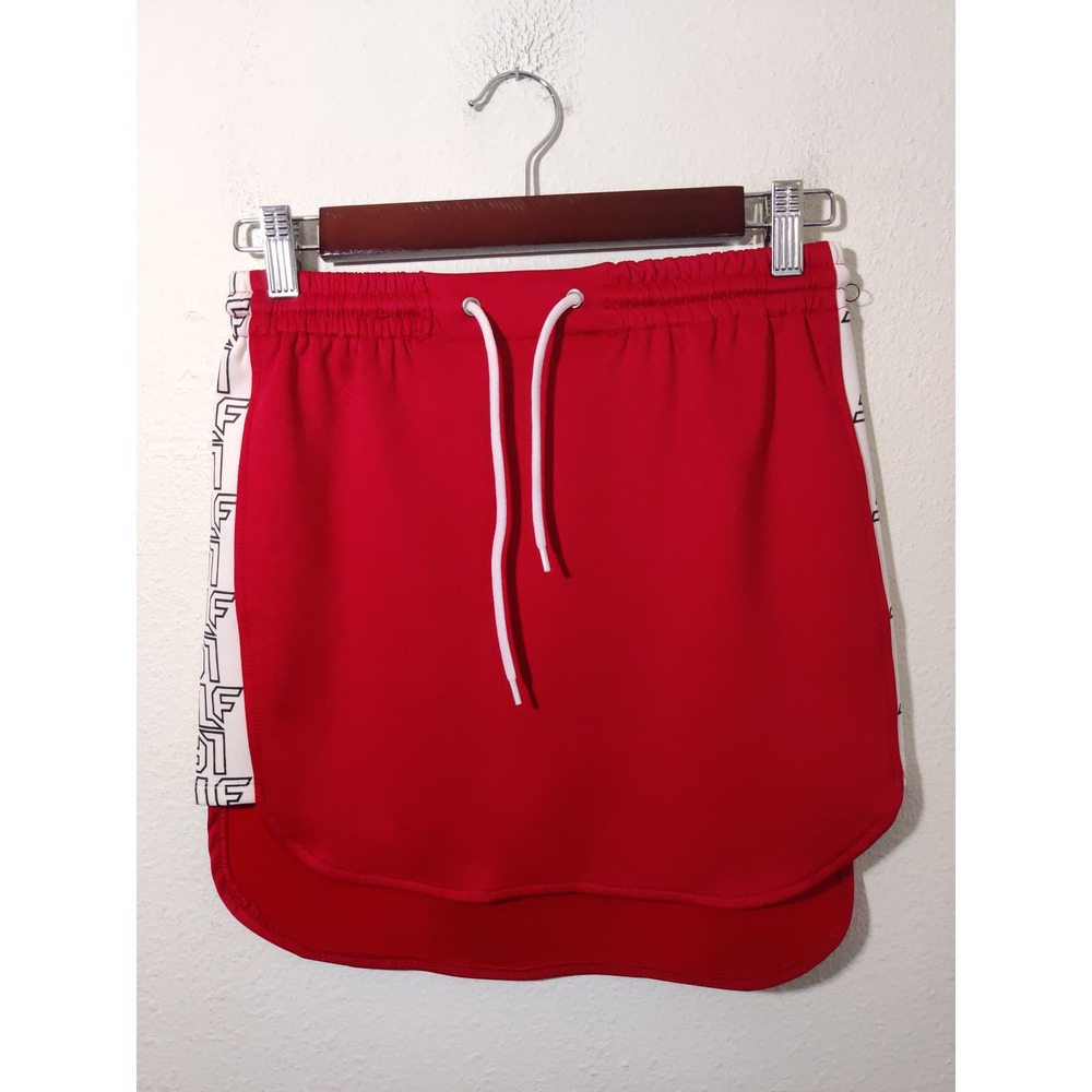 3/$20 LF California Red White Side Stripe Drawstring Mini Track Active Skirt S